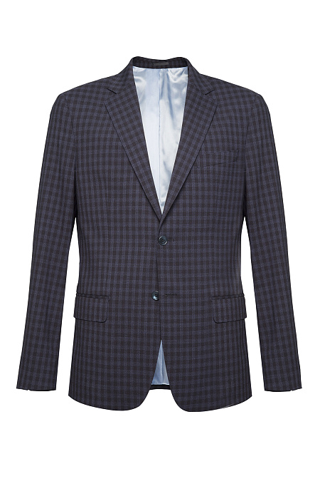Мужской пиджак темно-синий в клетку из тонкой шерсти Meucci (Италия), арт. MI 1200181LP/11717 - фото. Цвет: Темно-синий, клетка. Купить в интернет-магазине https://shop.meucci.ru
