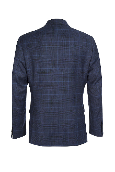 Мужской костюм темно-синий в клетку из шерсти с эластаном Meucci (Италия), арт. MI 2200191DR/11028 - фото. Цвет: Темно-синий в клетку. Купить в интернет-магазине https://shop.meucci.ru

