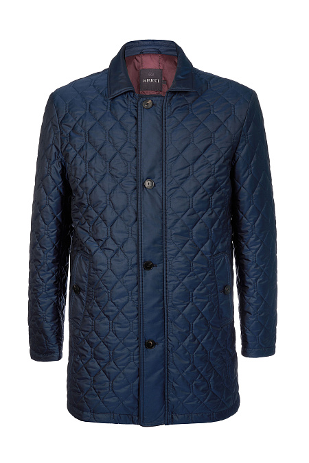 Утепленная куртка в классическом стиле из стеганого полотна для мужчин бренда Meucci (Италия), арт. 3959 - фото. Цвет: Темно-синий. Купить в интернет-магазине https://shop.meucci.ru
