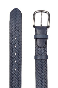Кожаный ремень тисненый синий (201067309-440)