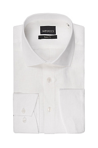 Белая льняная рубашка с длинным рукавом  (CL 10224070/301022)