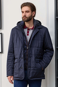 Легкая утепленная куртка с манишкой и капюшоном  (5215)