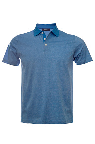 Хлопковое поло с сине-голубым орнаментом (4090 DW Lt.Blue)
