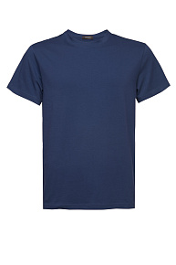 Футболка синего цвета хлопковая с добавлением лайкры  (TSH 2006 INDIGO)