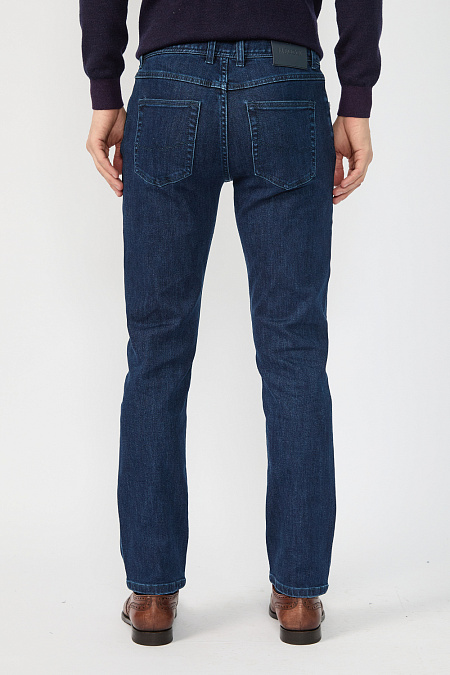 Мужские брендовые джинсы классического кроя средней ширины  арт. NLW REG 1910 Meucci (Италия) - фото. Цвет: Синий. Купить в интернет-магазине https://shop.meucci.ru
