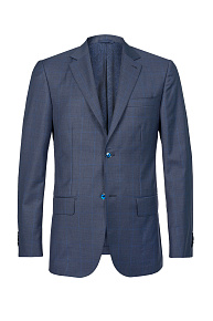 Летний классический пиджак серо-синего цвета в клетку NKP164 (NKP164)