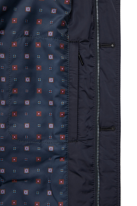 Стеганый пуховик удлиненный для мужчин бренда Meucci (Италия), арт. 1837 - фото. Цвет: Темно-синий. Купить в интернет-магазине https://shop.meucci.ru
