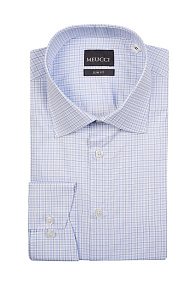 Рубашка в сине-голубую клетку из хлопка Sea Island  (SL 10224070/301020)