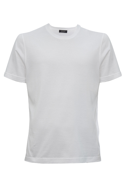 Футболка из хлопка белого цвета для мужчин бренда Meucci (Италия), арт. 22FRTL4741 WHITE - фото. Цвет: Белый. Купить в интернет-магазине https://shop.meucci.ru
