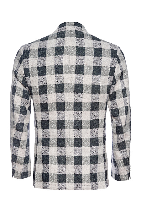 Мужской пиджак из льняного твида в серую клетку Meucci (Италия), арт. MI 1200181/11603 - фото. Цвет: Бело-серый в клетку. Купить в интернет-магазине https://shop.meucci.ru
