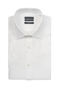 Белая льняная рубашка с коротким рукавом SL 10224070/301021K (SL 10224070/301021K)