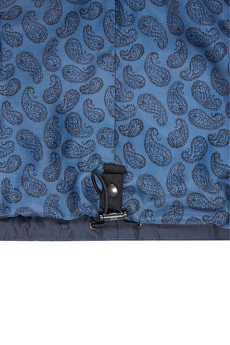 Стеганный пуховик средней длины с капюшоном с меховой опушкой  для мужчин бренда Meucci (Италия), арт. 6377 - фото. Цвет: Синий. Купить в интернет-магазине https://shop.meucci.ru
