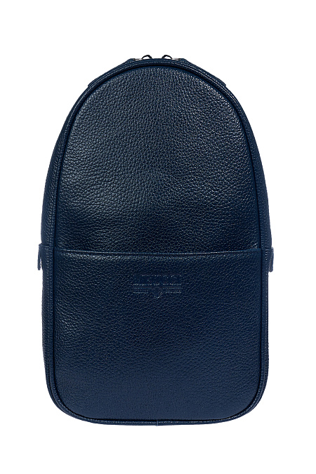 Сумка-слинг темно-синего цвета с ремнем через плечо  для мужчин бренда Meucci (Италия), арт. О-78188 Blue - фото. Цвет: Темно-синий. Купить в интернет-магазине https://shop.meucci.ru
