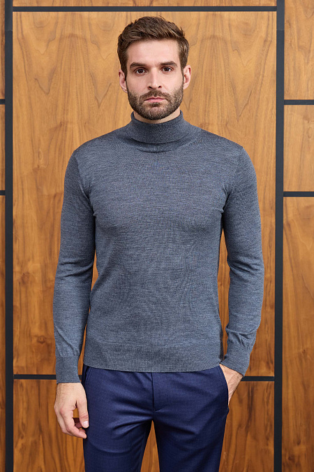 Мужская брендовая водолазка серого цвета с высоким воротником арт. 53016/22025 GREY Meucci (Италия) - фото. Цвет: Серый. Купить в интернет-магазине https://shop.meucci.ru

