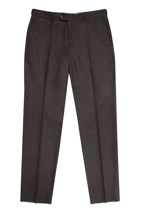 Классические брюки из тонкой меланжевой шерсти коричневого цвета  для мужчин бренда Meucci (Италия), арт. ZA-DR 3790 Dk.BROWN - фото. Цвет: Коричневый. Купить в интернет-магазине https://shop.meucci.ru
