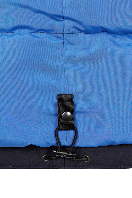 Пуховик темно-синий с капюшоном и меховой опушкой для мужчин бренда Meucci (Италия), арт. 6622 - фото. Цвет: Темно-синий. Купить в интернет-магазине https://shop.meucci.ru
