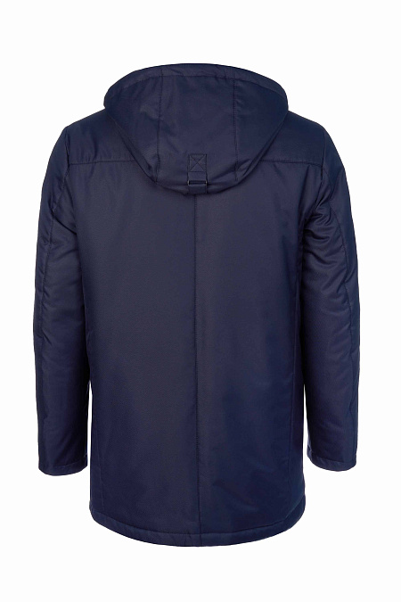 Утепленная куртка с капюшоном темно-синего цвета для мужчин бренда Meucci (Италия), арт. 1075 - фото. Цвет: Темно-синий. Купить в интернет-магазине https://shop.meucci.ru
