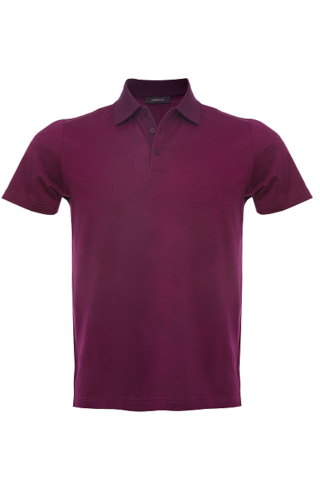 Хлопковое поло бордового цвета  для мужчин бренда Meucci (Италия), арт. 4020 DW Bordo - фото. Цвет: Бордовый. Купить в интернет-магазине https://shop.meucci.ru
