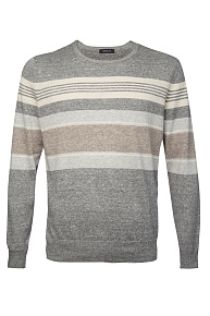 Джемпер из смеси льна и хлопка в серо-коричневых оттенках  (18609/57179/070)