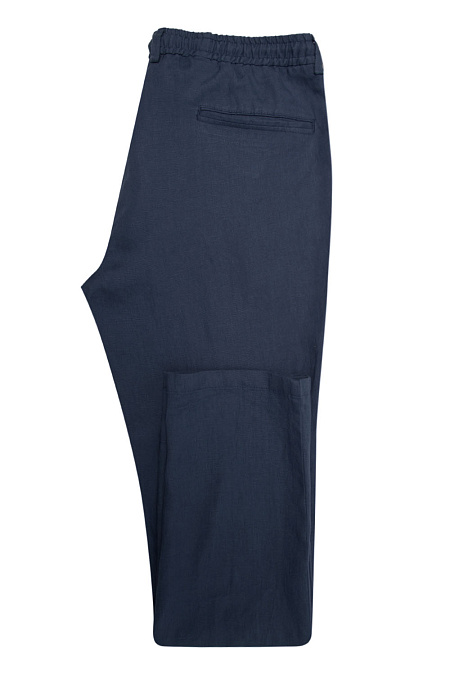 Мужские брюки темно-синие льняные  арт. SP-LP 2660 Navy Meucci (Италия) - фото. Цвет: Темно-синий. Купить в интернет-магазине https://shop.meucci.ru
