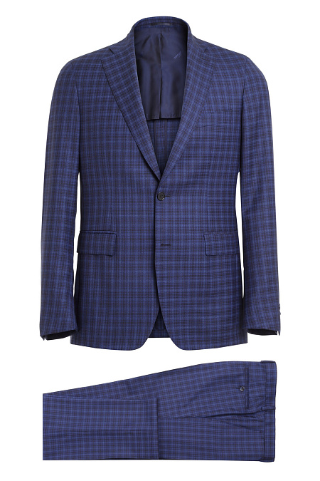 Мужской однобортный синий костюм в клетку Meucci (Италия), арт. MI 2200181/9028 - фото. Цвет: Синий.