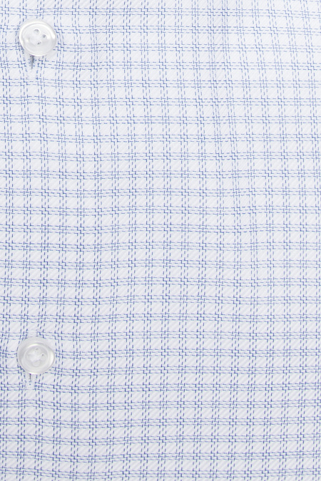 Модная мужская рубашка хлопковая белая в клетку  арт. SL 902022 RL 91AG/302212 от Meucci (Италия) - фото. Цвет: Белый в клетку.
