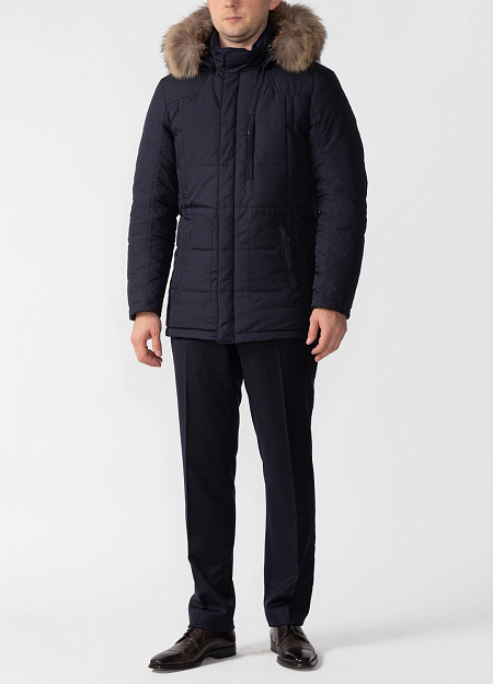 Пуховик для мужчин бренда Meucci (Италия), арт. 8233 - фото. Цвет: Темно-синий. Купить в интернет-магазине https://shop.meucci.ru
