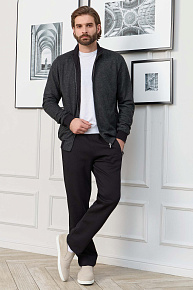 Спортивный костюм черно-серого цвета с орнаментом "гусиные лапки"  (SpSuW1024-6)