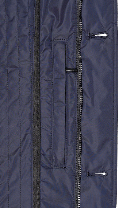 Утепленная куртка-плащ со съемной манишкой  для мужчин бренда Meucci (Италия), арт. 8008 - фото. Цвет: Темно-синий. Купить в интернет-магазине https://shop.meucci.ru
