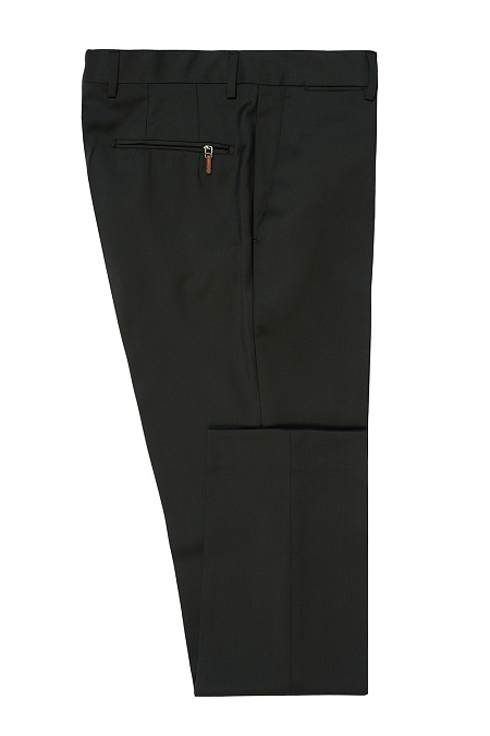 Мужские брюки из шерсти темно-зеленого цвета  арт. 24036320-10 Meucci (Италия) - фото. Цвет: Темно-зеленый. Купить в интернет-магазине https://shop.meucci.ru
