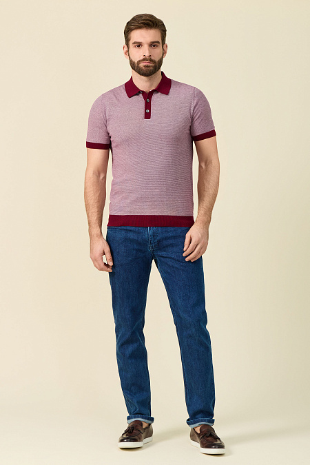 Мужские брендовые джинсы классического кроя средней ширины  арт. NLW REG 1910 Meucci (Италия) - фото. Цвет: Синий. Купить в интернет-магазине https://shop.meucci.ru
