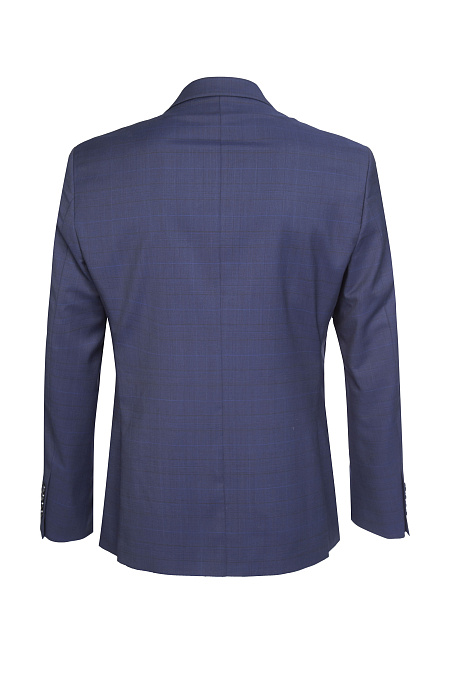 Мужской шерстяной костюм в мелкую клетку темно-синих оттенков  Meucci (Италия), арт. MI 2200191/22009 - фото. Цвет: Серо-синий в клетку.