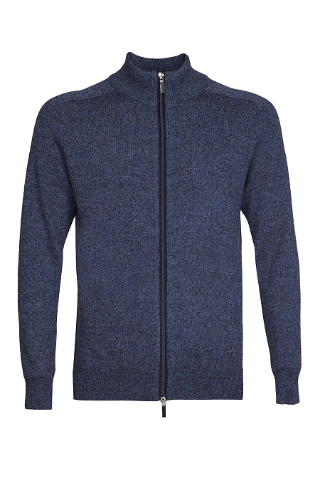 Мужской брендовый кардиган синего цвета с застежкой на молнию  арт. FULLZIP/ML0147 Meucci (Италия) - фото. Цвет: Синий. Купить в интернет-магазине https://shop.meucci.ru
