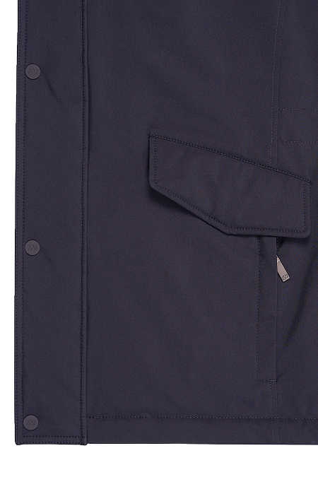 Утепленная куртка с капюшоном  для мужчин бренда Meucci (Италия), арт. 1080 - фото. Цвет: Темно-синий. Купить в интернет-магазине https://shop.meucci.ru
