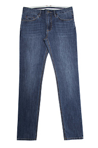 Джинсы синие с эффектом потертости зауженного кроя  (NLW SL 2503)