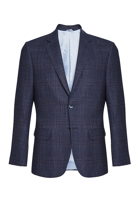 Мужской костюм из смеси шерсти, шелка и кашемира Meucci (Италия), арт. MI 2200191EZ/11030 - фото. Цвет: Темно-синий в клетку. Купить в интернет-магазине https://shop.meucci.ru
