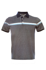 Поло из хлопка с орнаментом (4050 DW Dk.Blue)