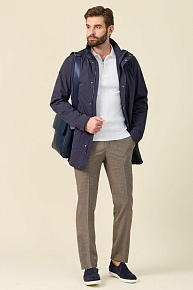 Брюки из тонкой шерсти коричневые в клетку  (MI 16136320-09)