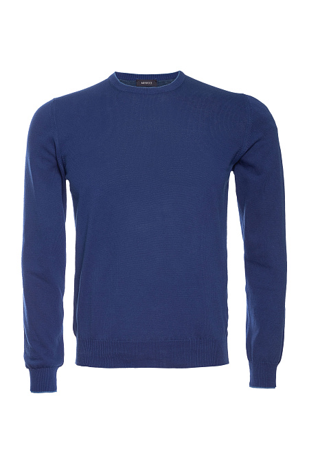 Мужской брендовый хлопковый джемпер синий  арт. 55167/21413/139 Meucci (Италия) - фото. Цвет: Синий. Купить в интернет-магазине https://shop.meucci.ru

