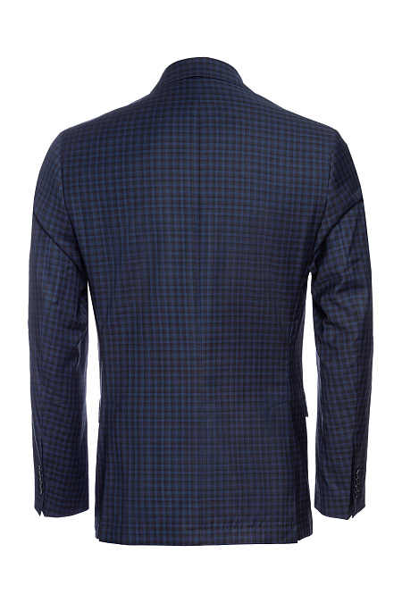 Мужской пиджак синий в мелкую клетку из шерсти  Meucci (Италия), арт. MI 1200181/11607 - фото. Цвет: Синий в клетку. Купить в интернет-магазине https://shop.meucci.ru
