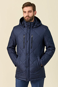 Утепленная стеганая куртка с капюшоном (9005)