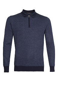 Джемпер-поло синего цвета с застежкой на молнию  (POLOZ/5E1251/ML0147)