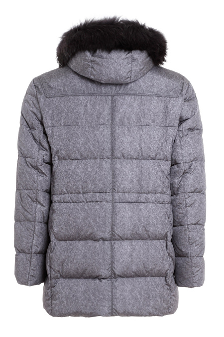 Пуховик серый для мужчин бренда Meucci (Италия), арт. 1668 - фото. Цвет: Серый. Купить в интернет-магазине https://shop.meucci.ru
