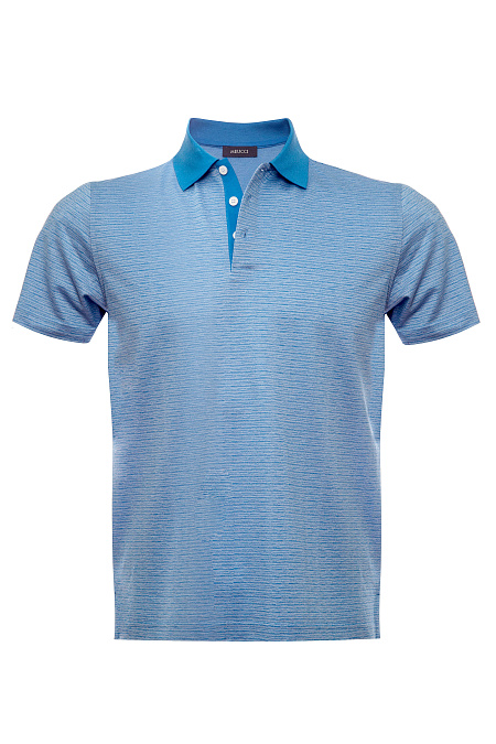 Поло из хлопка голубого цвета для мужчин бренда Meucci (Италия), арт. 4080 DW Lt.Blue - фото. Цвет: Голубой. Купить в интернет-магазине https://shop.meucci.ru
