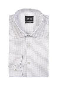 Рубашка белая в клетку светло-синего цвета  (SL 10224070/301015)