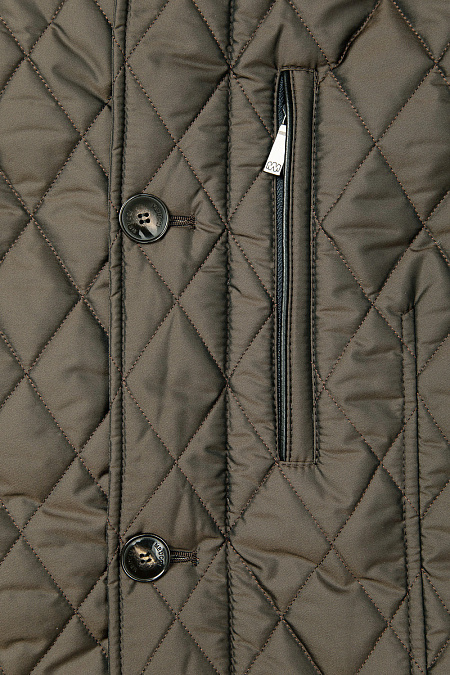 Стеганая куртка-парка с капюшоном для мужчин бренда Meucci (Италия), арт. 3217 - фото. Цвет: Коричневый (кофе). Купить в интернет-магазине https://shop.meucci.ru
