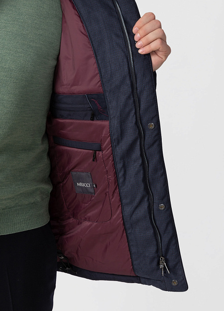 Пуховик для мужчин бренда Meucci (Италия), арт. 8233 - фото. Цвет: Темно-синий. Купить в интернет-магазине https://shop.meucci.ru
