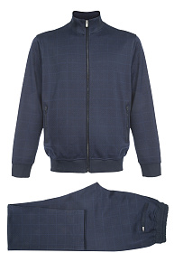 Спортивный трикотажный костюм в крупную клетку синего цвета  (SPS 10026 Dk.NAVY)