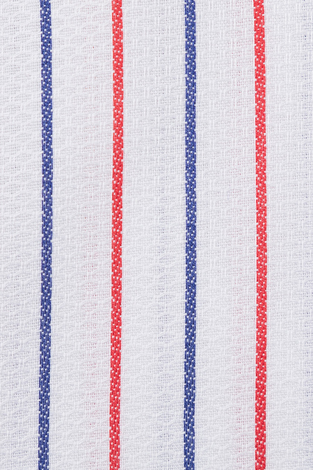 Рубашка белая в цветную полоску для мужчин бренда Meucci (Италия), арт. SL 90202 R STR 0191/141929K - фото. Цвет: Белый в сине-красную полоску. Купить в интернет-магазине https://shop.meucci.ru
