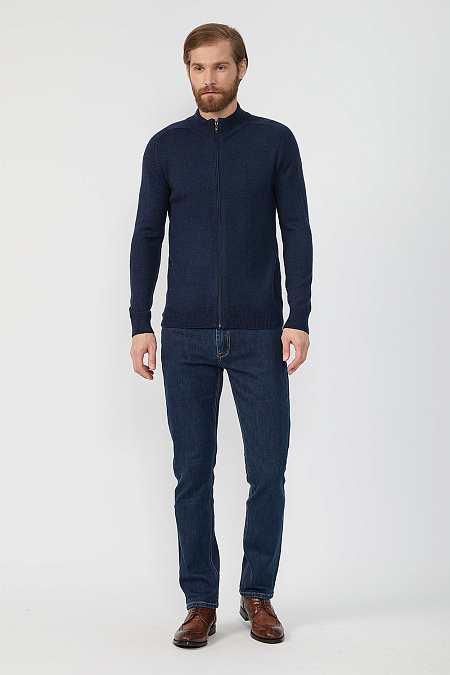 Мужские брендовые джинсы классического кроя средней ширины арт. NLW 2102 REG Meucci (Италия) - фото. Цвет: Синий. Купить в интернет-магазине https://shop.meucci.ru
